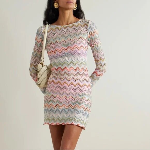 Missoni Dresses & Skirts - Missoni zig zag chevron long sleeve mini dress NWT